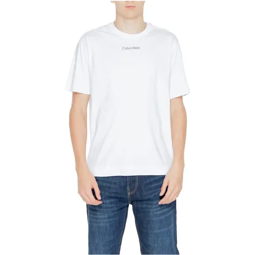 Weiße Baumwoll-T-Shirt für Männer , Herren, Größe: S - Calvin Klein - Modalova