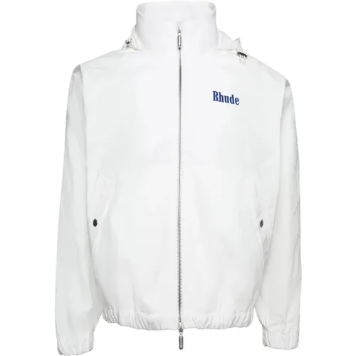 Sportliche Weiße Jacke mit Logo-Print - Rhude - Modalova