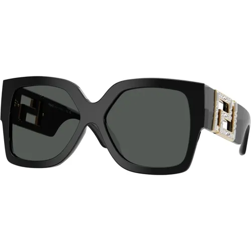 Sunglasses,Rosa Sonnenbrille mit Original-Etui,Schwarze Sonnenbrille mit Original-Etui - Versace - Modalova