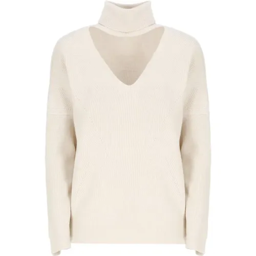 Natürlicher Wollpullover mit hohem Kragen , Damen, Größe: S - D.Exterior - Modalova