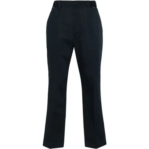 Cotton Navy Trousers , male, Sizes: L, M - Moncler - Modalova