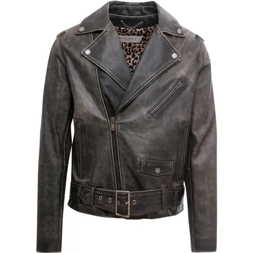 Leather Jacket , male, Sizes: 2XL, L, XL - Golden Goose - Modalova