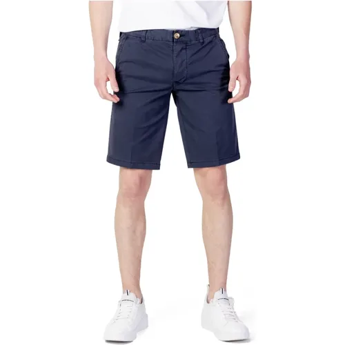Einfarbige Bermuda-Shorts für Herren - Blauer - Modalova