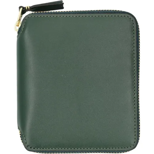 Grünes Leder Reißverschlussbrieftasche - Comme des Garçons - Modalova