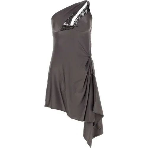 Dark grey stretch nylon mini dress , female, Sizes: XS - Coperni - Modalova