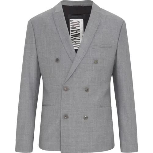 Stretch Wool-Mix Grey Men Blazer , male, Sizes: XL, 2XL - drykorn - Modalova