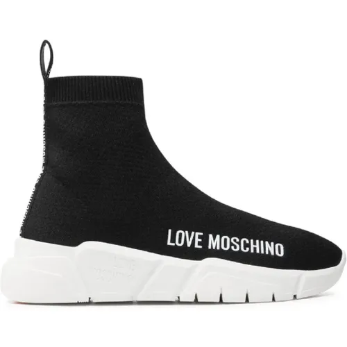 Schwarze Slip-On Sneakers für Frauen , Damen, Größe: 35 EU - Love Moschino - Modalova