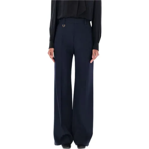 High Waist Wide-Leg Wool Trousers , female, Sizes: S, M, XS - Chloé - Modalova