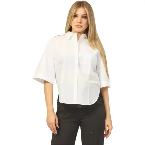 Cotton Short Sleeve Shirt , female, Sizes: L - Hugo Boss - Modalova
