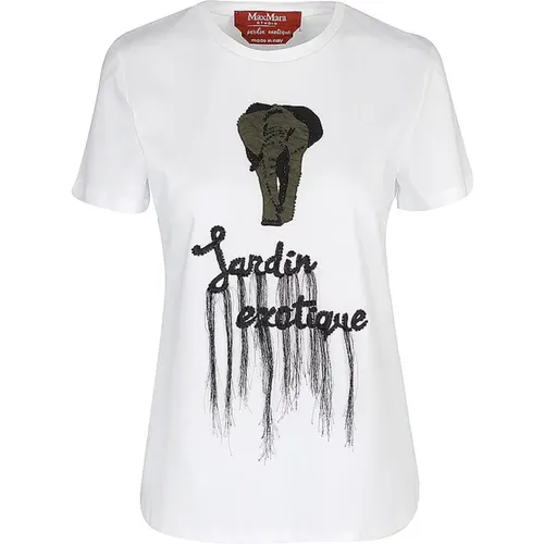 Stilvolles Weißes T-Shirt für Frauen , Damen, Größe: M - Max Mara Studio - Modalova
