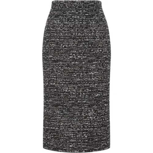 Fantasia Nero Tweed Rock - alberta ferretti - Modalova