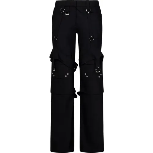 Trousers with Harness Straps , female, Sizes: XS, 2XS, S - Off White - Modalova