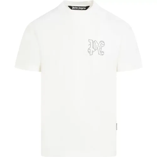 Monogram Studded Classic T-Shirt , male, Sizes: M, S - Palm Angels - Modalova
