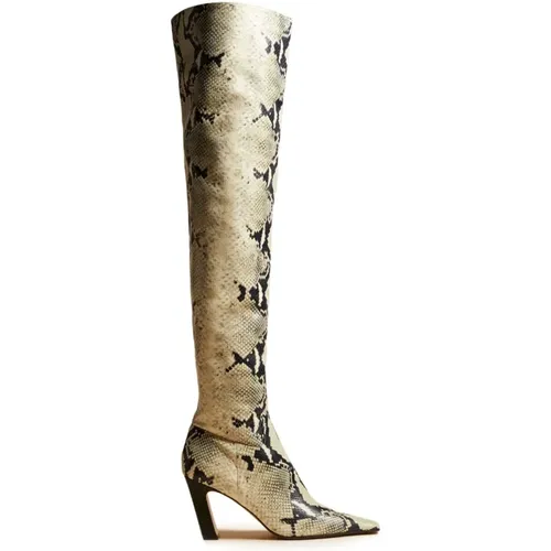 Python-Effect Knee High Boots , female, Sizes: 7 UK - Khaite - Modalova