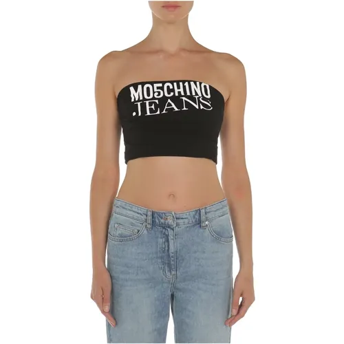 Schwarzes Top , Damen, Größe: XS - Moschino - Modalova