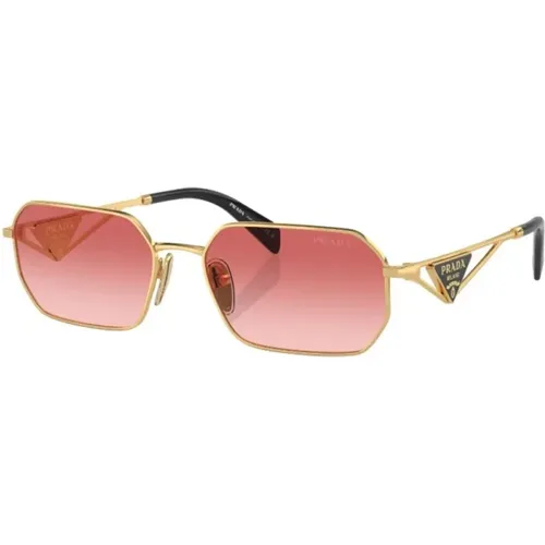 Gold Sunglasses with Original Case , female, Sizes: 58 MM - Prada - Modalova