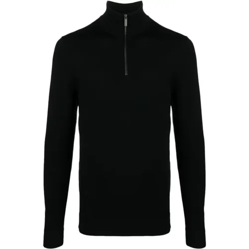 Schwarzer Pullover mit Besticktem Logo - Calvin Klein - Modalova