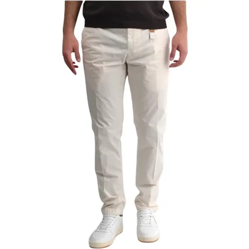 Cremefarbene Hose mit Verstellbarem Gürtel , Herren, Größe: XL - White Sand - Modalova