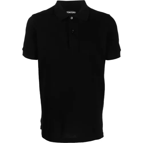Schwarzes Gestricktes Poloshirt , Herren, Größe: 2XL - Tom Ford - Modalova