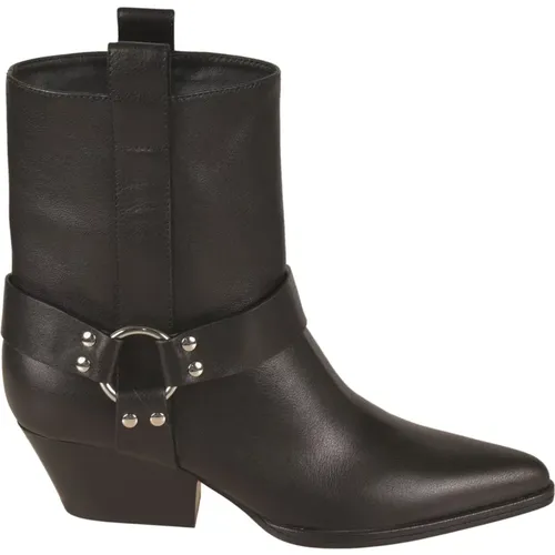 Elegant and Grey Cowboy Boots , female, Sizes: 3 1/2 UK, 4 UK, 3 UK - Sergio Rossi - Modalova