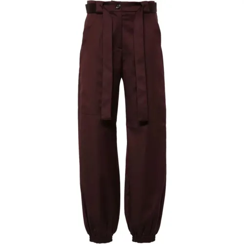 Bordeaux Wool Blend Trousers , female, Sizes: 2XS - pinko - Modalova