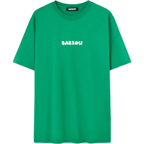 Grünes bedrucktes Hemd,Grünes T-Shirt mit Logo-Print und Bär,T-Shirts - Barrow - Modalova