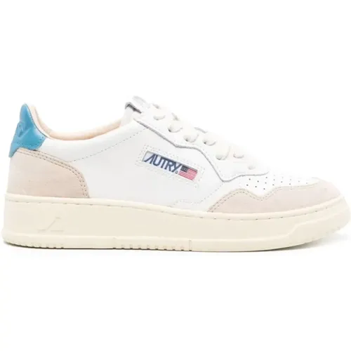 Vintage-inspirierte Low Top Sneakers - Weiß/Azure , Damen, Größe: 39 EU - Autry - Modalova