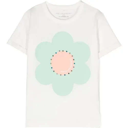 Blumengeschmücktes weißes T-Shirt für Kinder - Stella Mccartney - Modalova