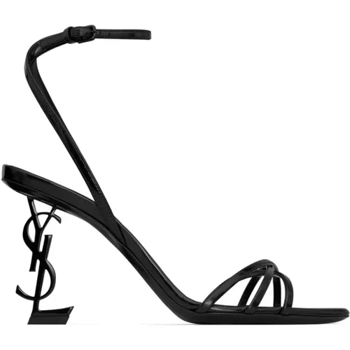 Leather Logo Sandals , female, Sizes: 3 UK, 6 UK, 5 UK, 8 UK - Saint Laurent - Modalova