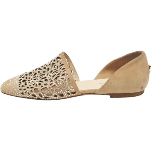 Pre-owned Suede flats , female, Sizes: 4 1/2 UK - Jimmy Choo Pre-owned - Modalova