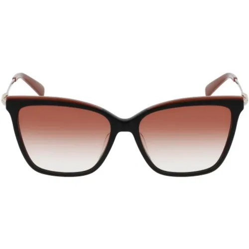 Schwarze Acetat Damen Sonnenbrille - Longchamp - Modalova