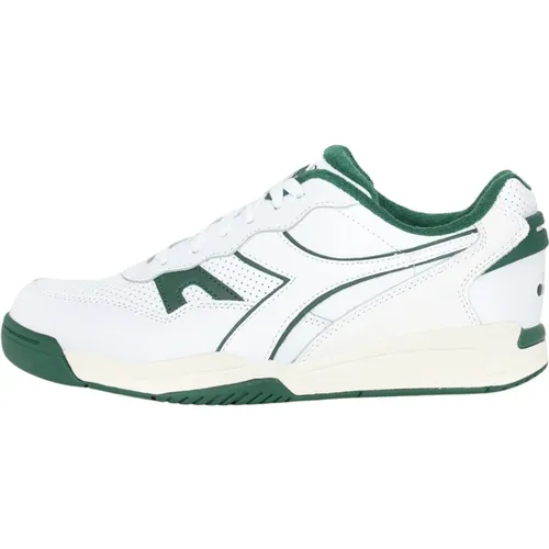 Klassische weiße und grüne Sneakers - Diadora - Modalova