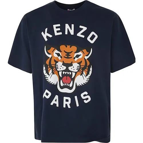 Lucky Tiger Oversize T-Shirt , Herren, Größe: M - Kenzo - Modalova