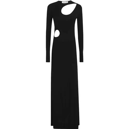 Schwarzes Jerseykleid mit Ausschnitten - Victoria Beckham - Modalova