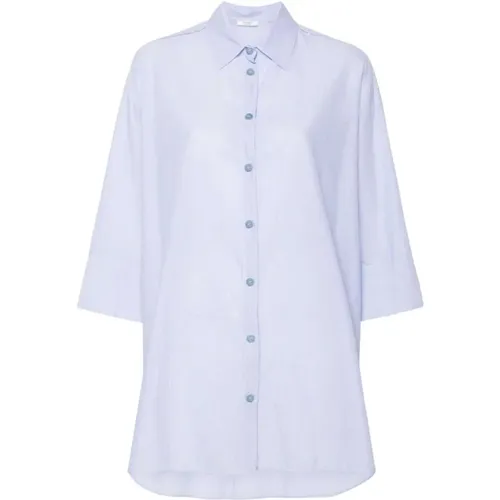 White Striped Cotton Shirt , female, Sizes: L, M - PESERICO - Modalova
