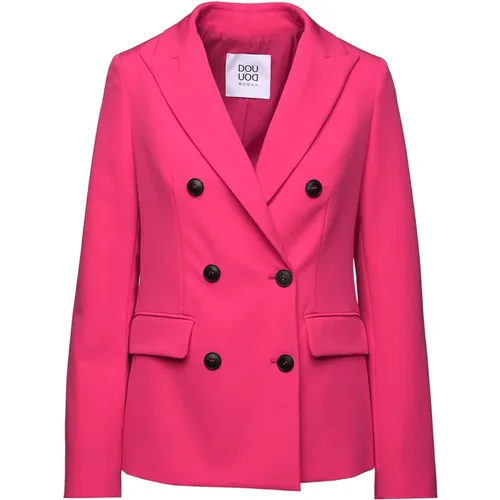 Double-Breasted Milano Jacket with Pockets , female, Sizes: M, L, XS, XL, S - Douuod Woman - Modalova