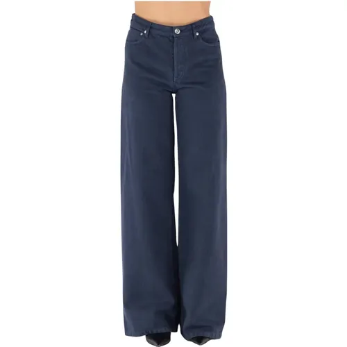 High-Waisted Wide-Leg Cotton Jersey Jeans , female, Sizes: W27, W28, W26 - A.p.c. - Modalova
