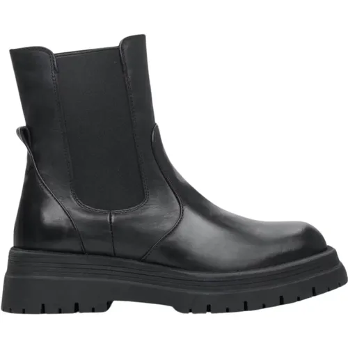 Damen Schwarze Chelsea Boots aus Echtem Leder Er00111796 , Damen, Größe: 36 EU - Estro - Modalova