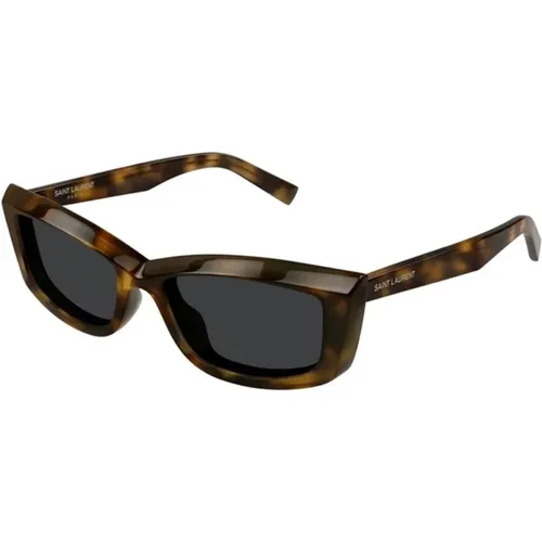 Classic Havana Sunglasses Black Lenses , female, Sizes: 54 MM - Saint Laurent - Modalova