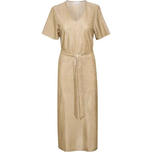 Gold Metallic Evysz Dress , female, Sizes: L, XL, XS, M, S - Saint Tropez - Modalova