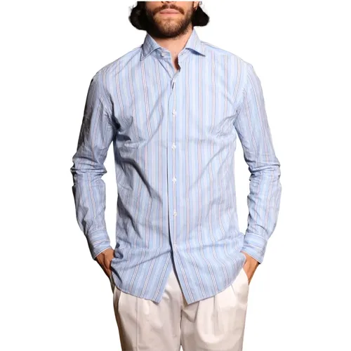 Striped Shirt Light Blue White Blue , male, Sizes: XL, 2XL, L, 4XL, 3XL - Xacus - Modalova