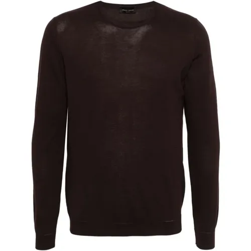 Cotton Sweater with Ribbed Edges , male, Sizes: M, XL, 2XL, S, L - Roberto Collina - Modalova