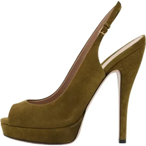 Pre-owned Suede heels , female, Sizes: 5 1/2 UK - Gucci Vintage - Modalova