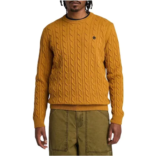 Cable Crew Neck Sweater , Herren, Größe: L - Timberland - Modalova