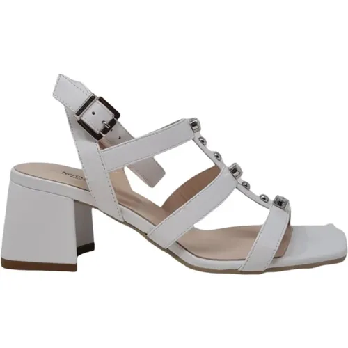 Casual Weiße Leder Damen Sandalen , Damen, Größe: 37 EU - Nerogiardini - Modalova