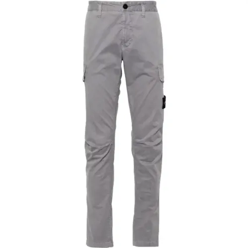 Dust Grey ‘Old’ Treatment Skinny FIT Cargo Pants , male, Sizes: W32, W29, W34, W31, W30 - Stone Island - Modalova