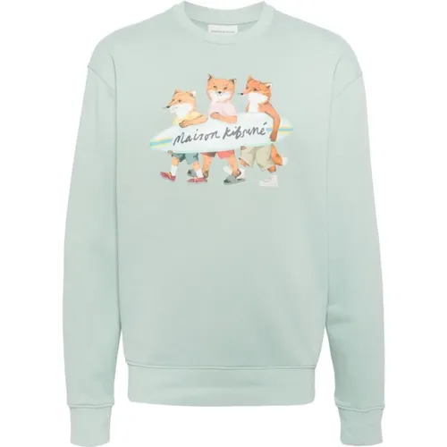 Clear Fox Embroidered Sweater , male, Sizes: S, L, M - Maison Kitsuné - Modalova