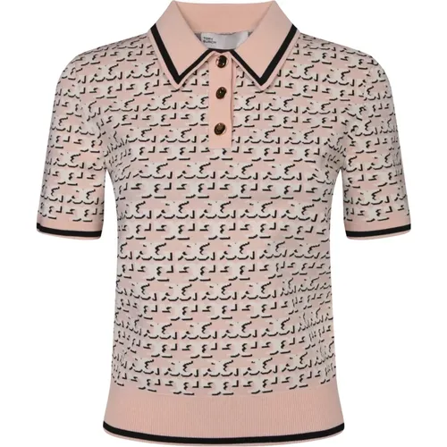 Beige Logo Polo Shirt Tory Burch - TORY BURCH - Modalova