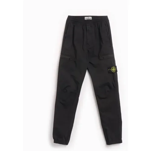 Schwarze Cargo Jogginghose mit Taschen - Stone Island - Modalova