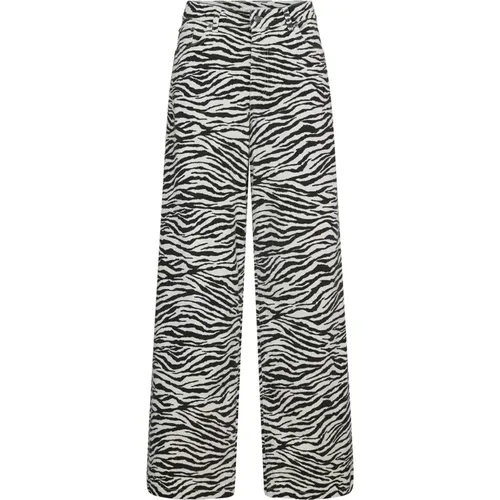 Zioncc Zebra Wide Leg Hose , Damen, Größe: M - Co'Couture - Modalova